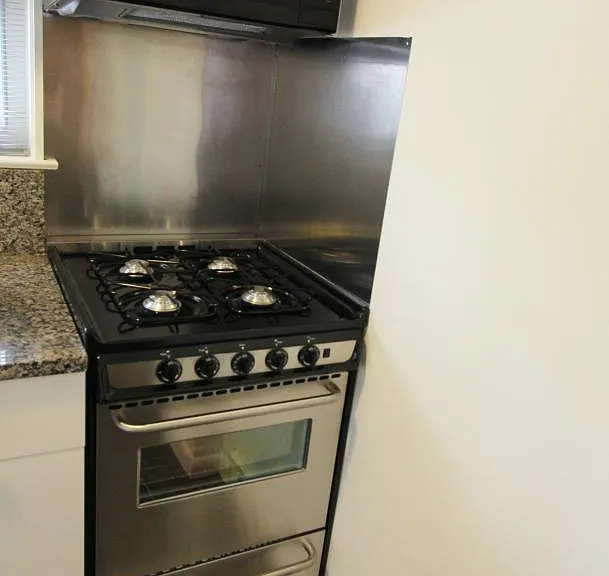 Kitchen with gas stove