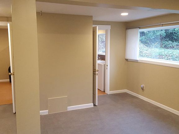 view from living room into kitchen