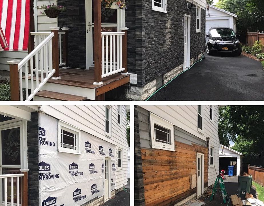 New front porch, driveway