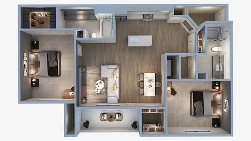 Floor plan 2 Bedroom 2 Bathroom