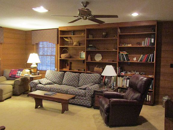 Den with built in bookcases