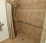 walk in shower with grab bars