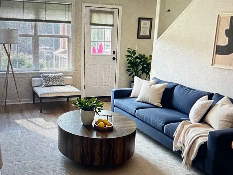 Living area virtually staged