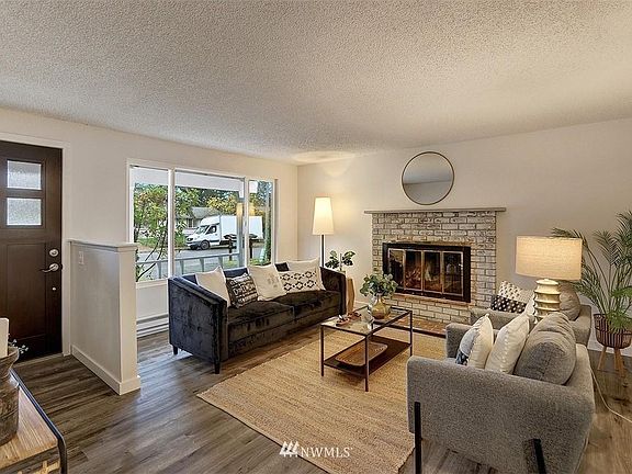 Living Room with Wood fireplace