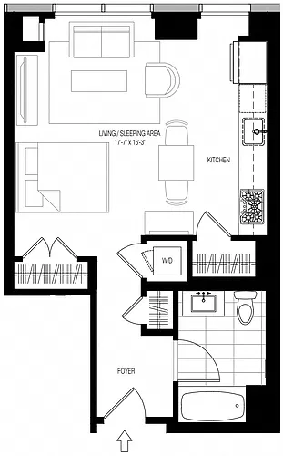 Floor plan 800 Park Studio-S1
