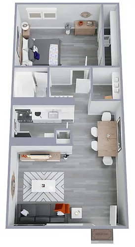 Floor plan One Bedroom Large