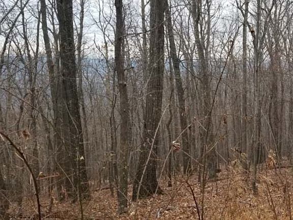 Looking down into land