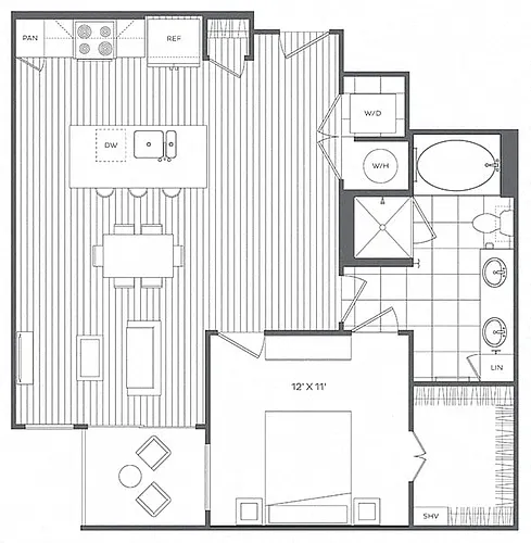 Floor plan 1K