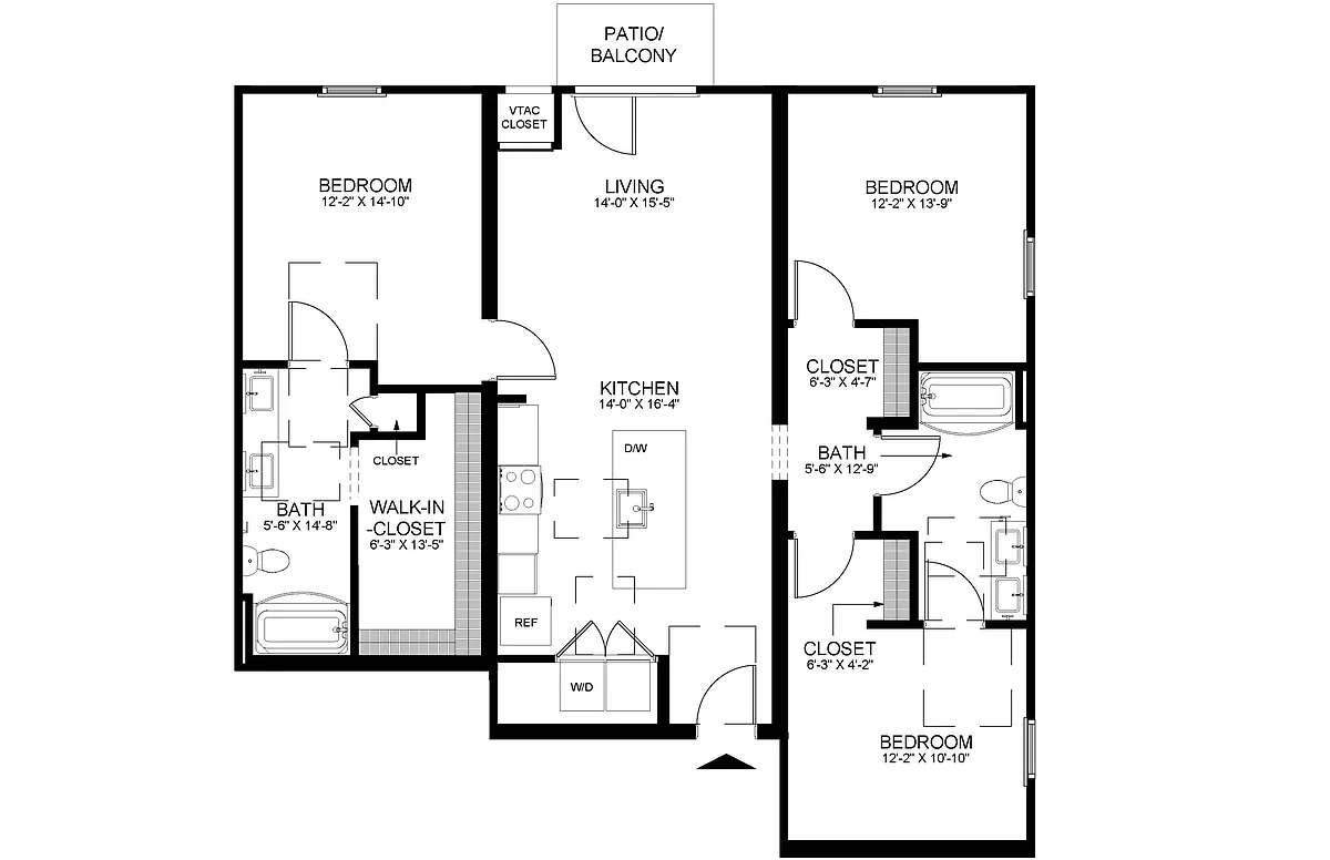 Floor plan Albert - 3 Bedrooms 1322