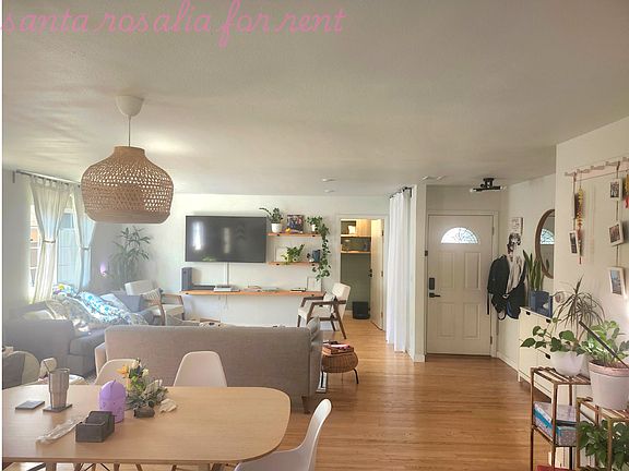 living room and dining room (decorations are for example only, not include)