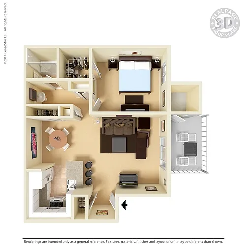 Floor plan 1x1BR