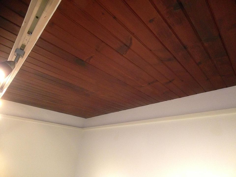 Wood paneling ceiling