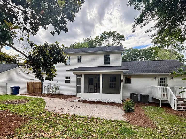 Large private backyard and screened in porch