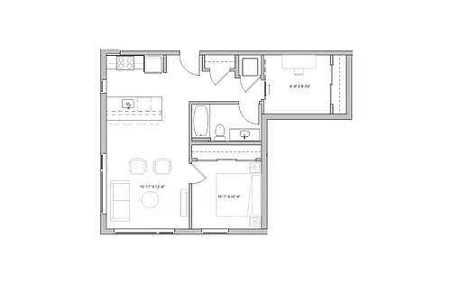 Floor plan 1x1 + Den - C27