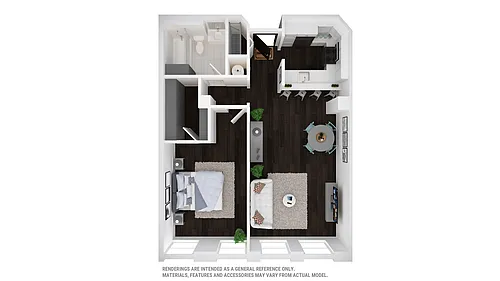 Floor plan 1 BD 1 BA