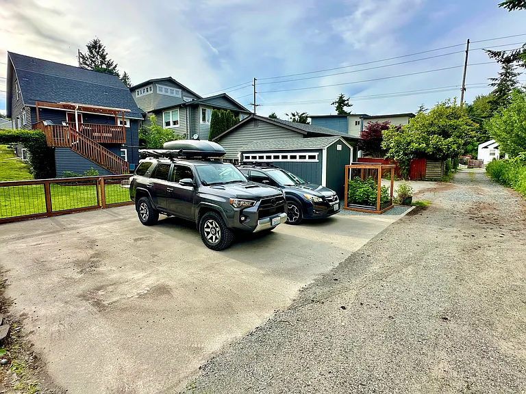 View of off-street parking accessed by the back alley