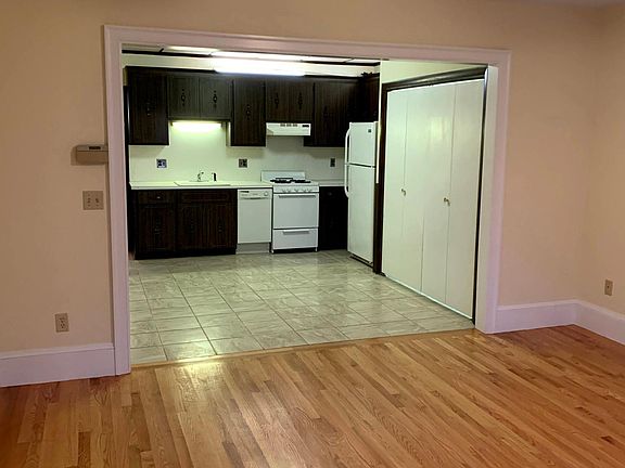 View from living room into the kitchen