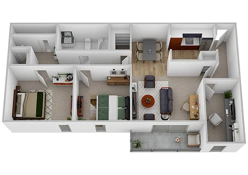 Floor plan 2 Bedroom/1.5 Bathrooms + Den Upgraded Floor Plan