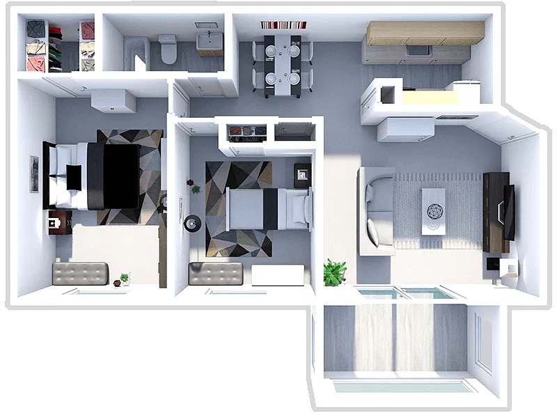 Floor plan 2 bed Maumee - Upper