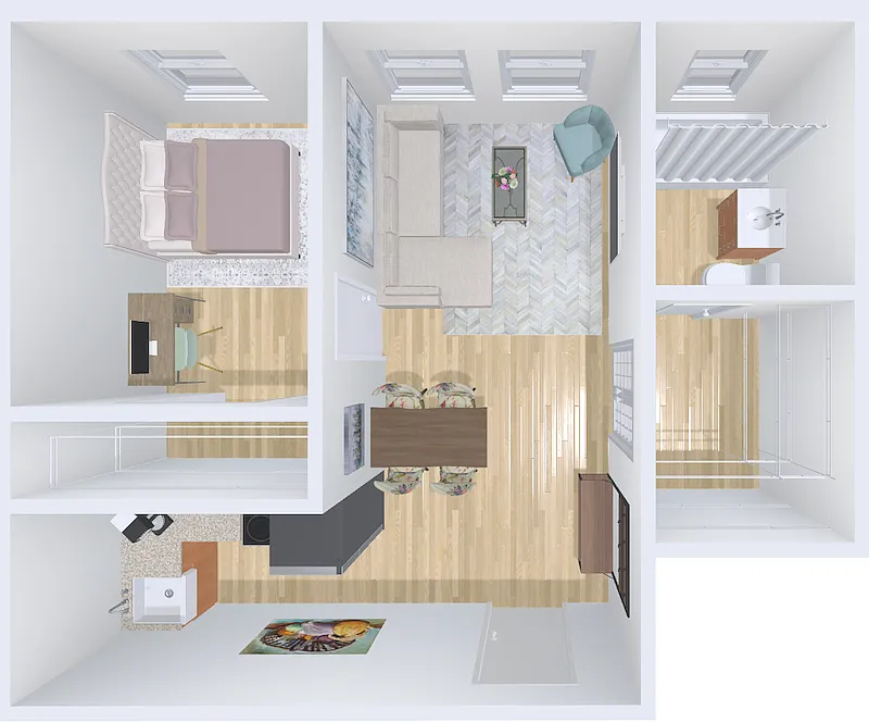 Floor plan 1bd/1b 9