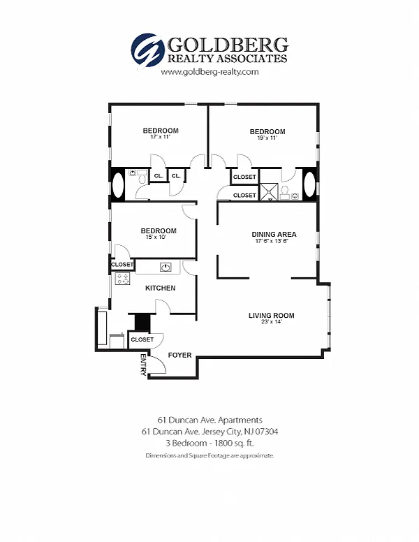 Floor plan Three Bedroom-Two Bath