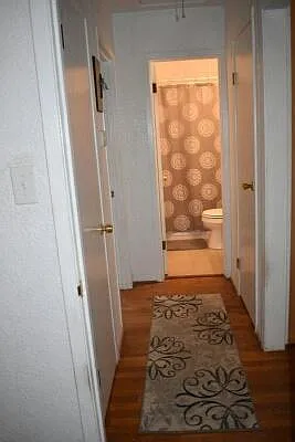 Hallway. 2 closets one on each side of the hallway