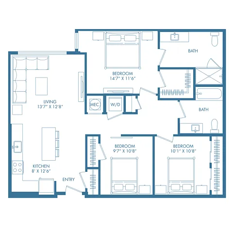 Floor plan B14UD