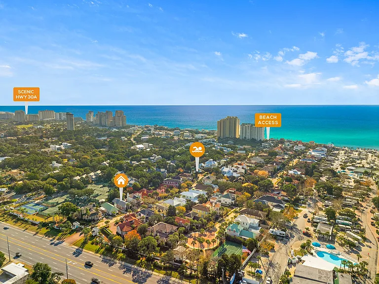 Walking distance to a private beach