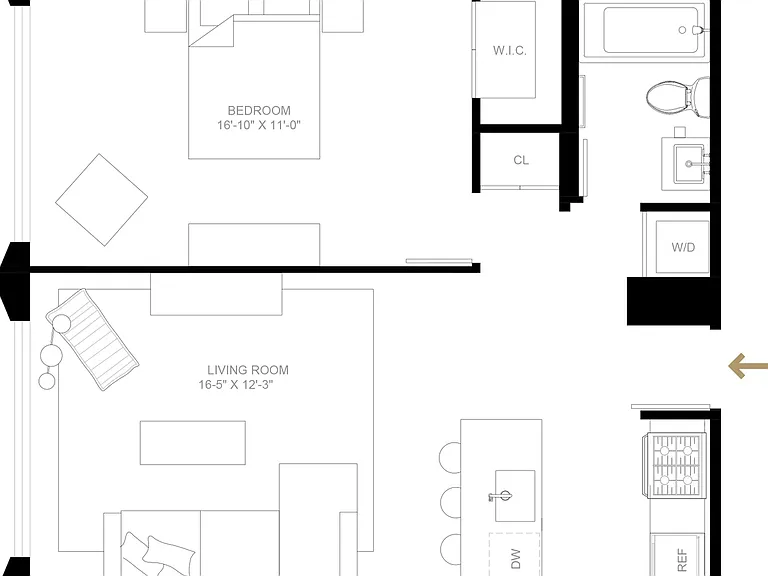 1 bed 1 bath A17-R 1 bed 1 bath A17-R