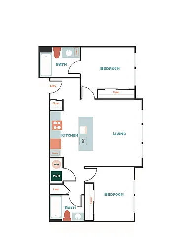 Floor plan 2X2 B2