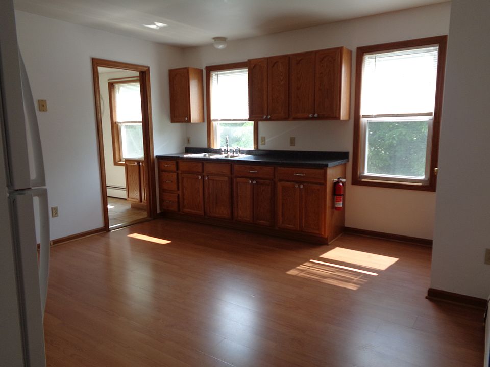 Sunny Large Eat-in-Kitchen with plenty of cabinets for your needs. Large pantry closet as well. Freshly painted last year. No additional wall mounted shelves/rods/hooks allowed.