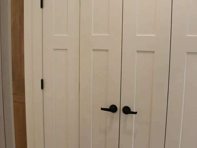 washer and dryer hookups with storage