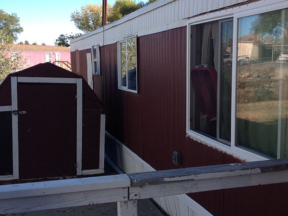Shed and side of home