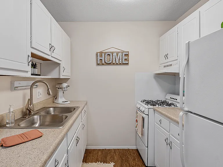 Galley Style Kitchen with Double Sink
