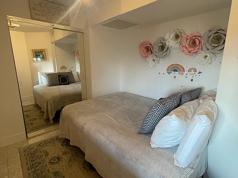 Queen bed and full closet