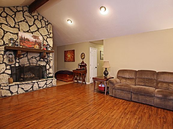 Living room-stone fireplace