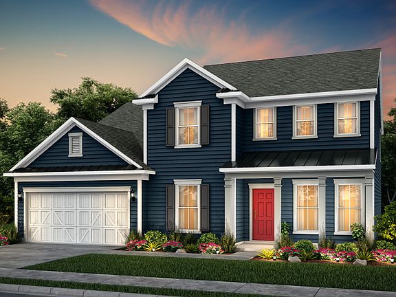 Riverton exterior 55 features siding, covered front porch and 2 car garage