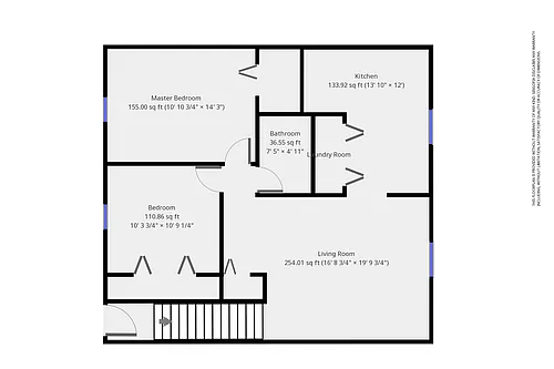 Floor plan Coventry 2 Bedroom Upper w/ Laundry