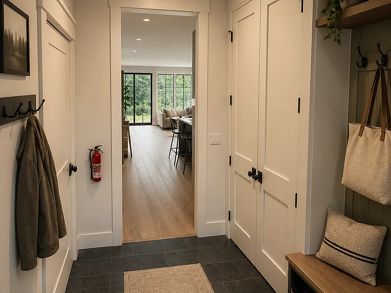 AI RENDERING: entrance mudroom