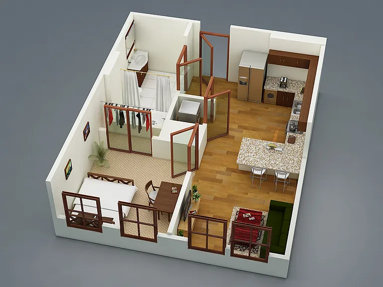 Metro Park East - MOD 1 - 1 Beds - 1 Baths - 444 Sq. ft.