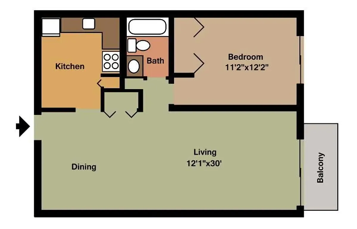 Floor plan 1-Bedroom