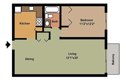 Floor plan 1-Bedroom