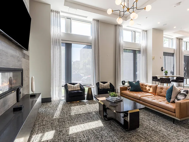 Spacious Clubhouse with TV and Fireplace