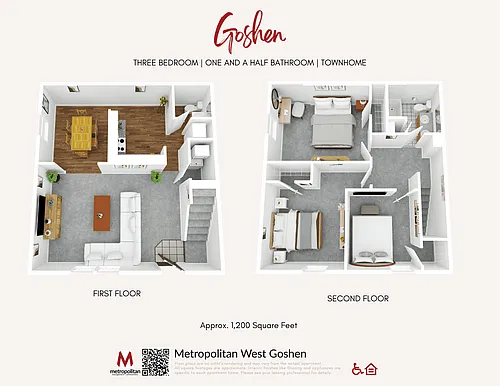 Floor plan Three Bedroom Goshen Townhome