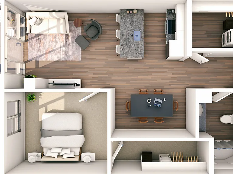 1 Bed + Den / 1 Bath - 738 SF 1 Bed + Den / 1 Bath - 738 SF