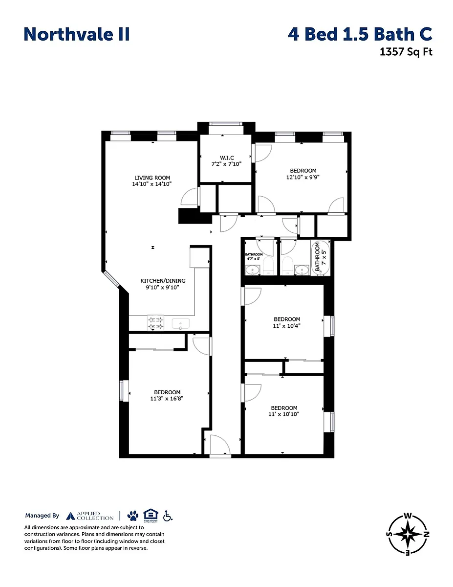 Floor plan 4 Bed 1.5 Bath C