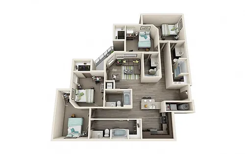 Floor plan 4x4 Corner