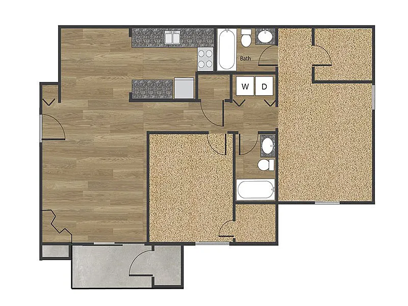 Floor plan 2x2B