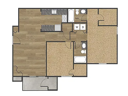 Floor plan 2x2B