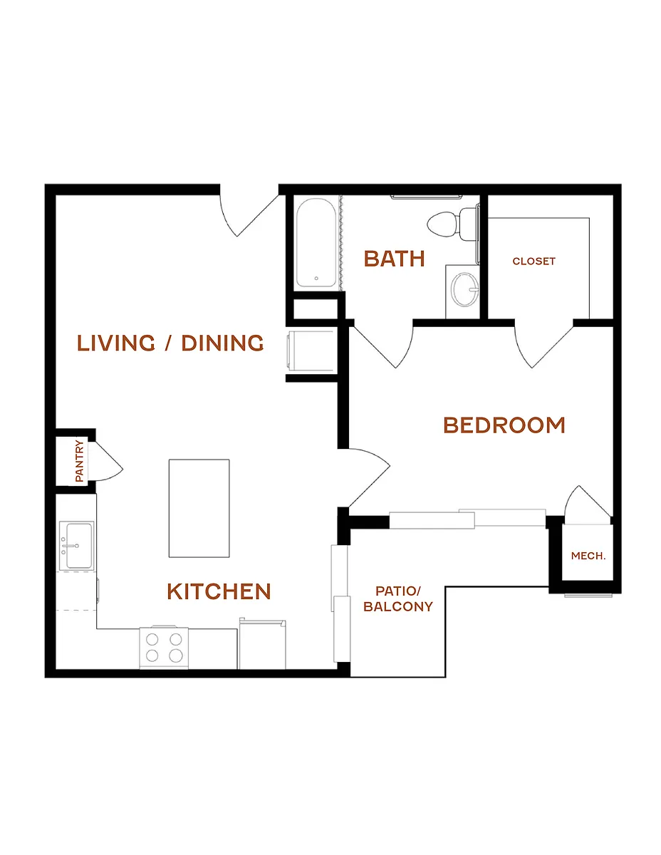 Floor plan 1B1B-720A